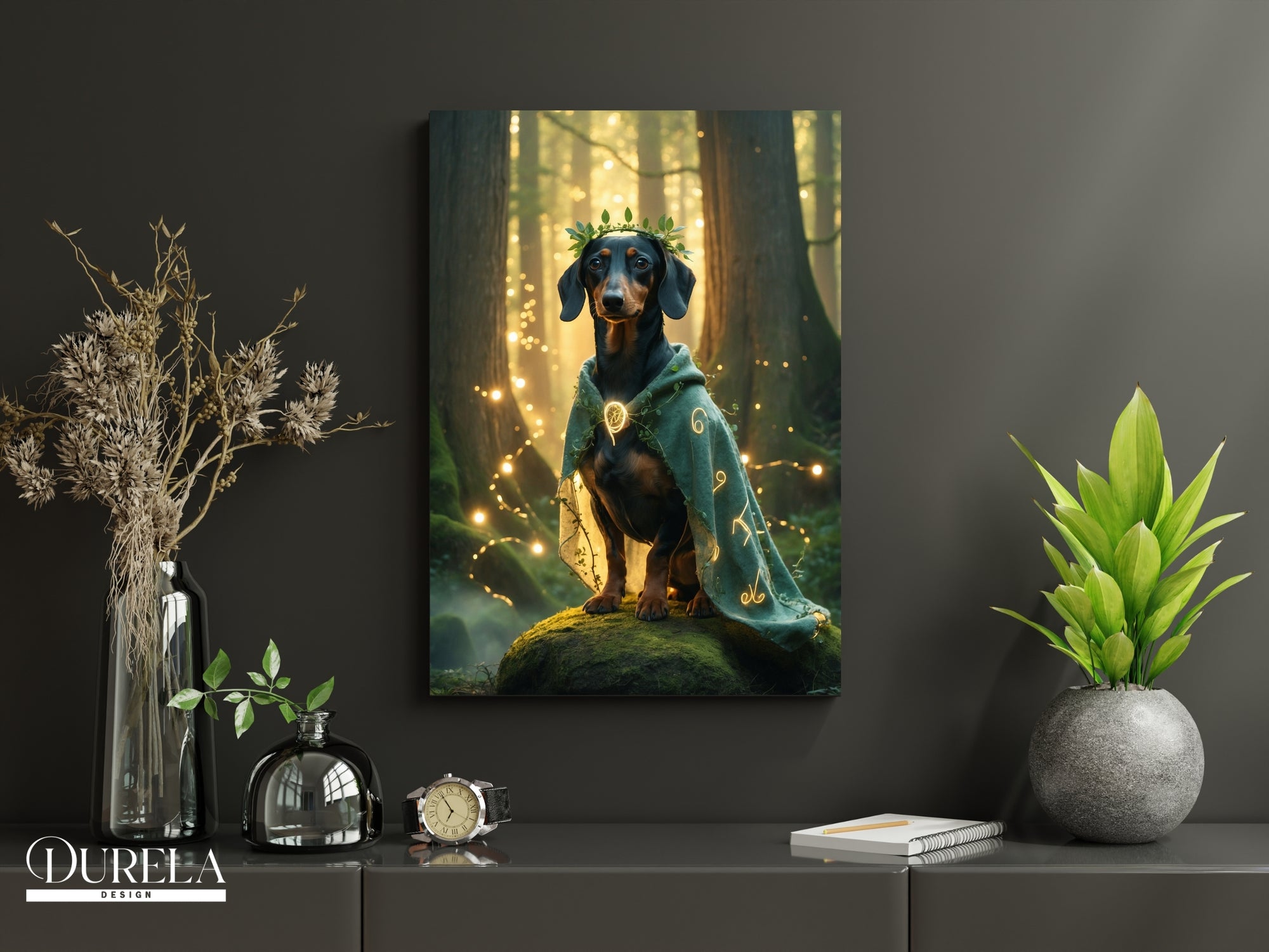 Dachshund Forest Guardian Fantasy Wall Art