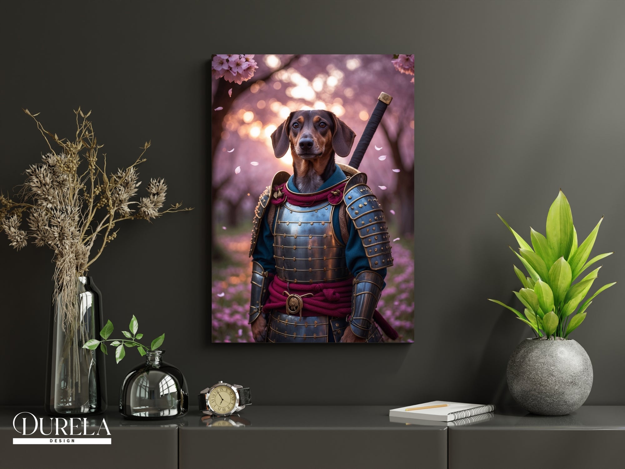 Dachshund Samurai Fantasy Wall Art