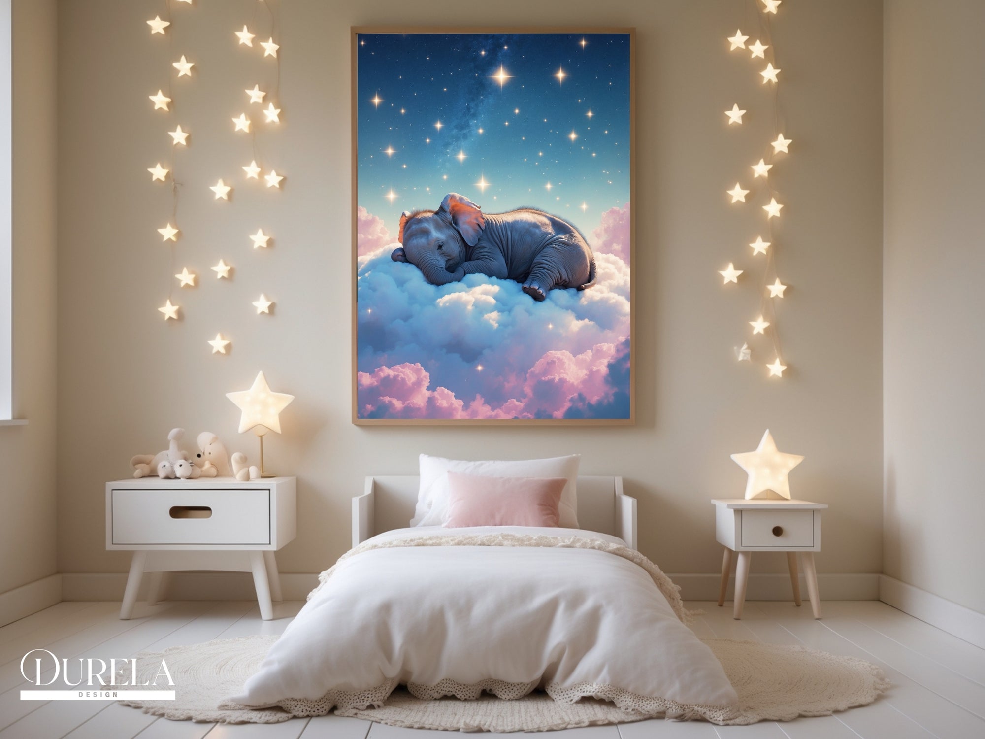Sleepy Elephant Wall Art (digital file)