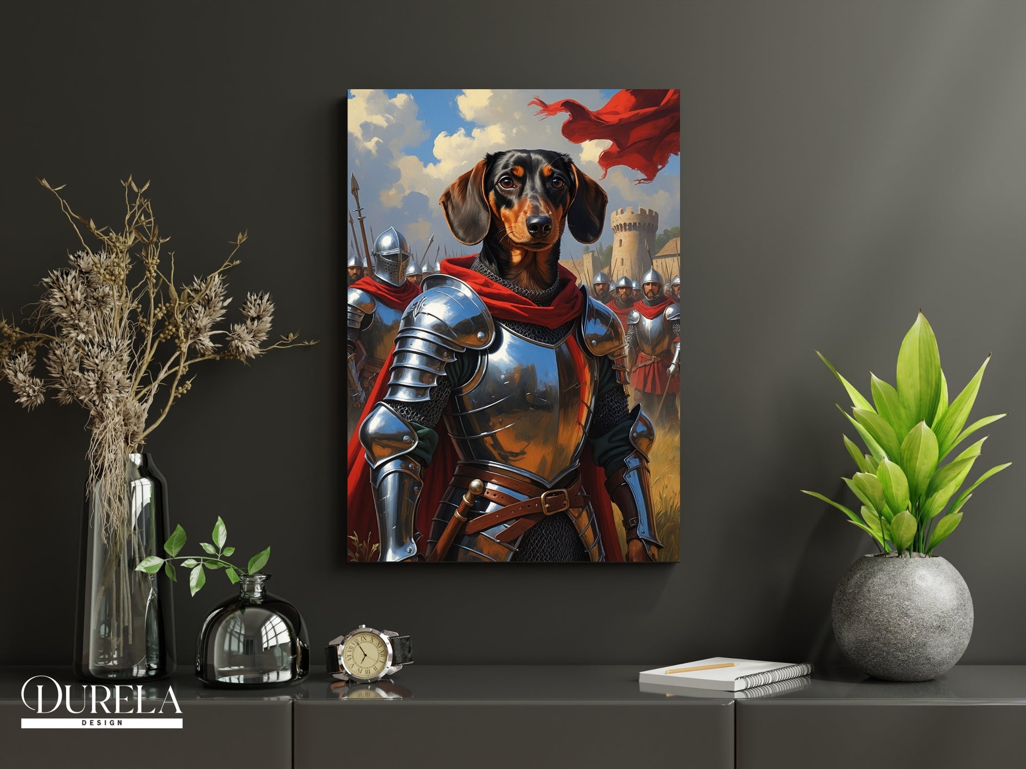 Dachshund Soldier Fantasy Wall Art
