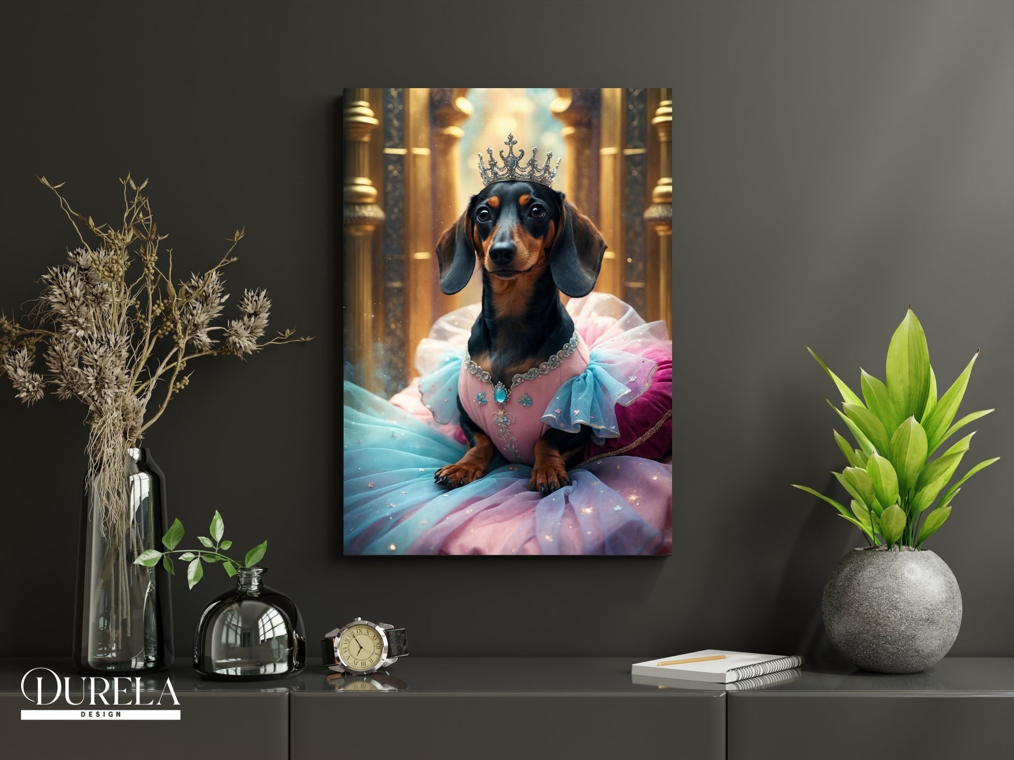 Dachshund Princess Fantasy Wall Art