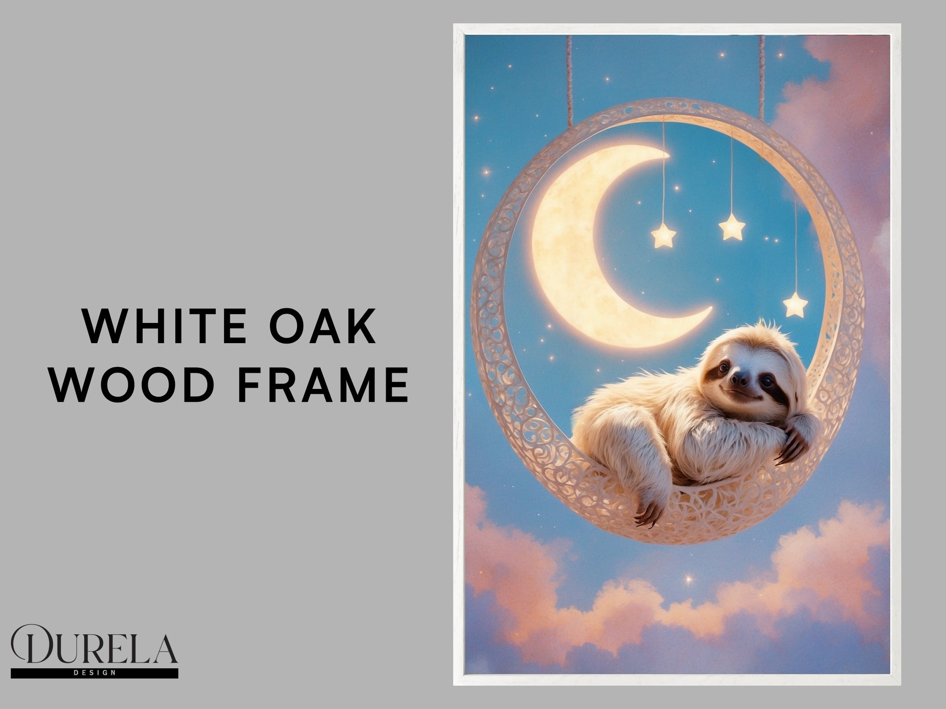 Moonlight Hanging Sloth Wall Art