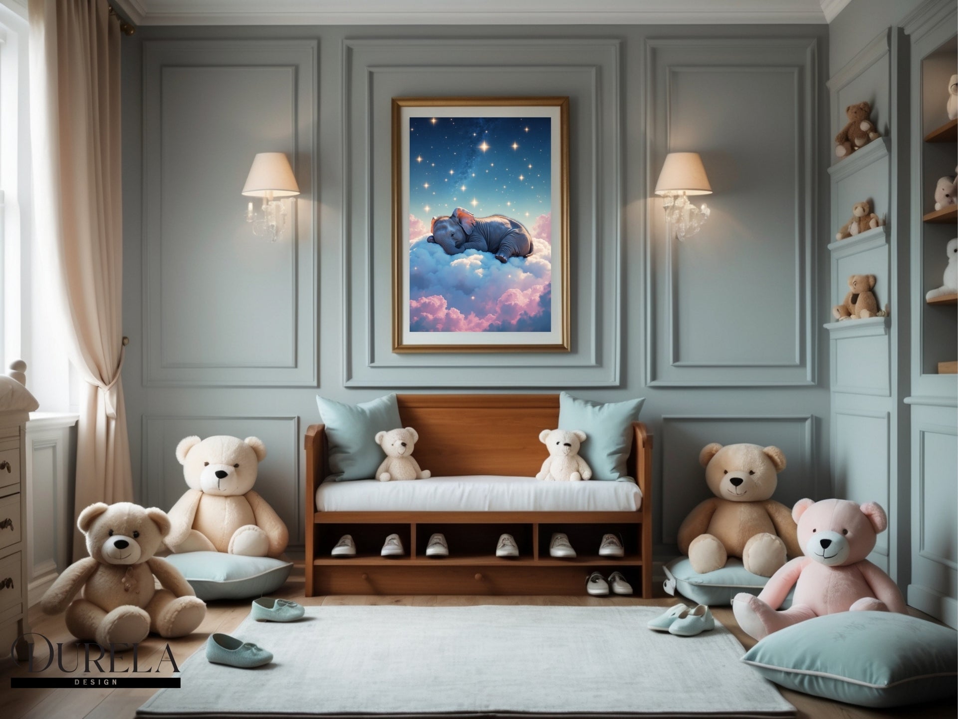 Sleepy Elephant Wall Art