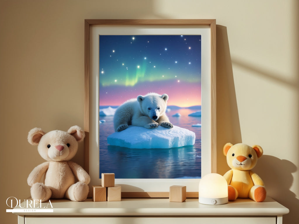 Sleepy Polar Bear Wall Art (digital file)