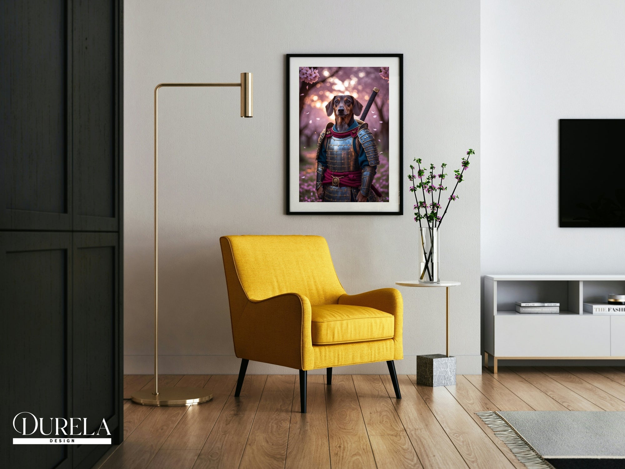 Dachshund Samurai Fantasy Wall Art