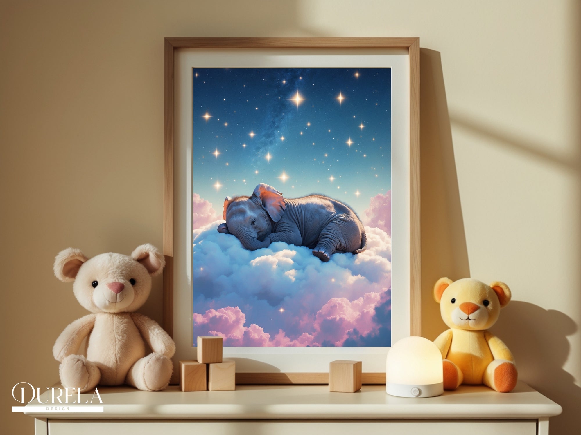 Sleepy Elephant Wall Art (digital file)