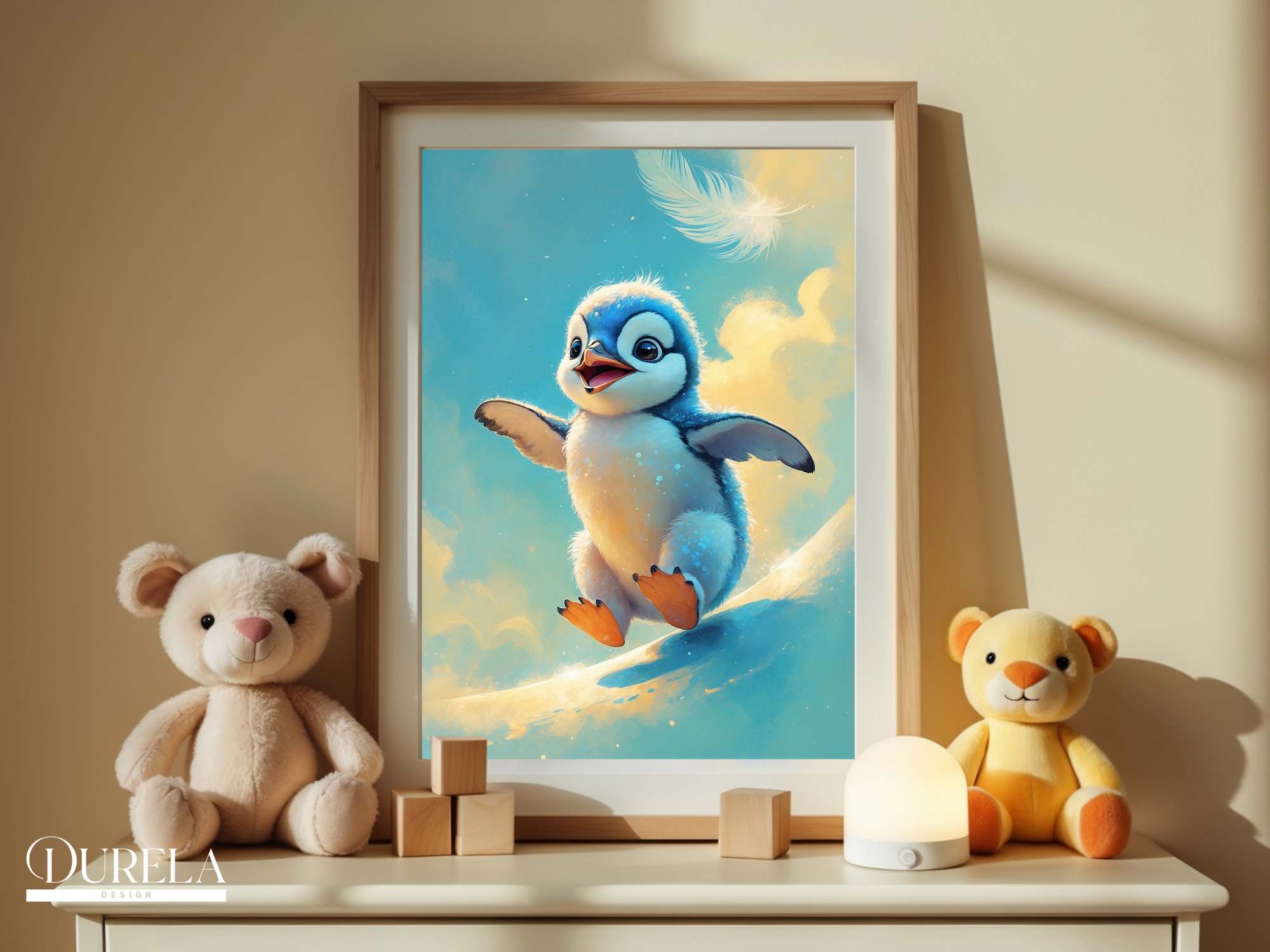 Joyful Baby Penguin Wall Art (digital file)