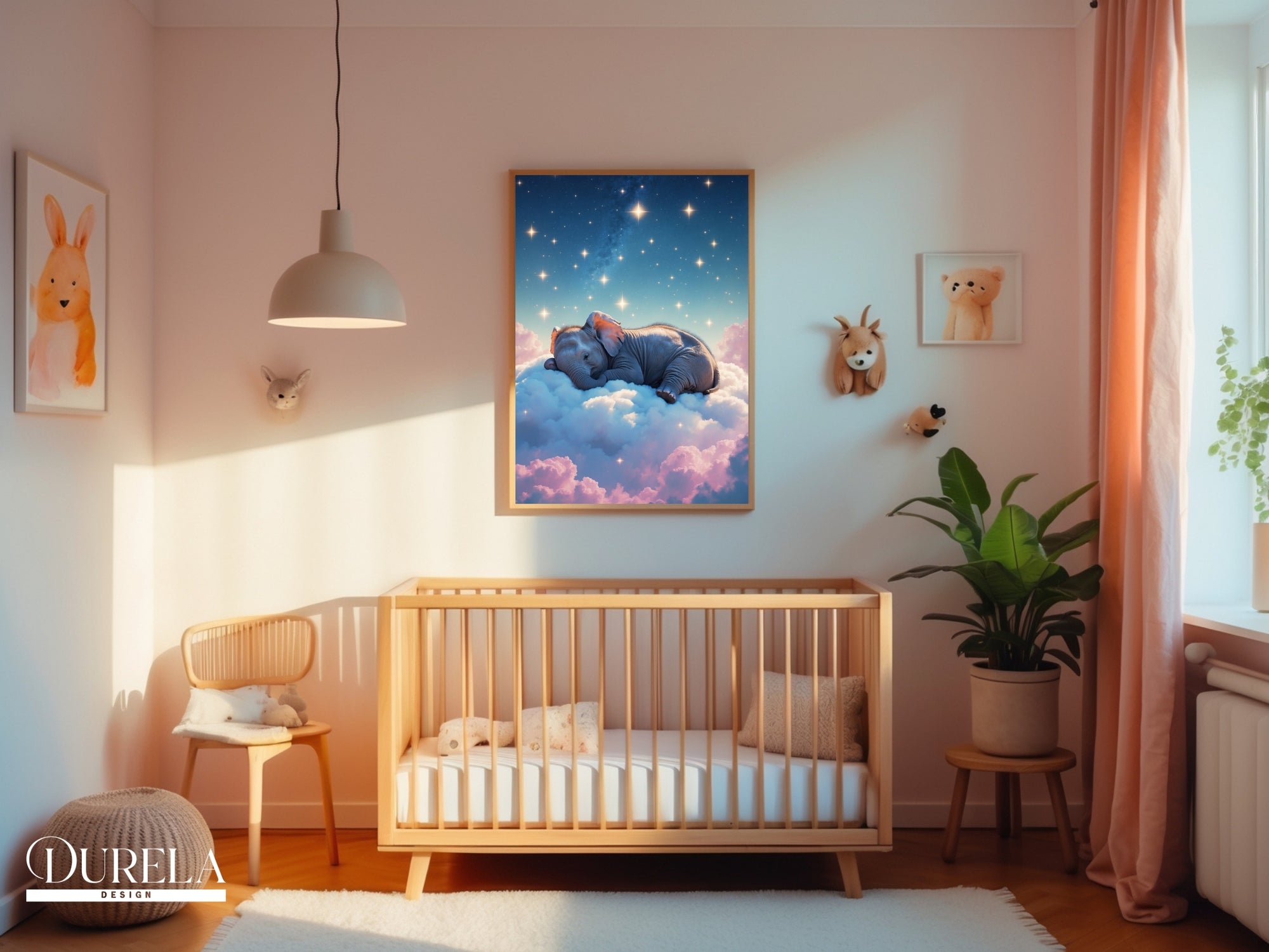 Sleepy Elephant Wall Art (digital file)