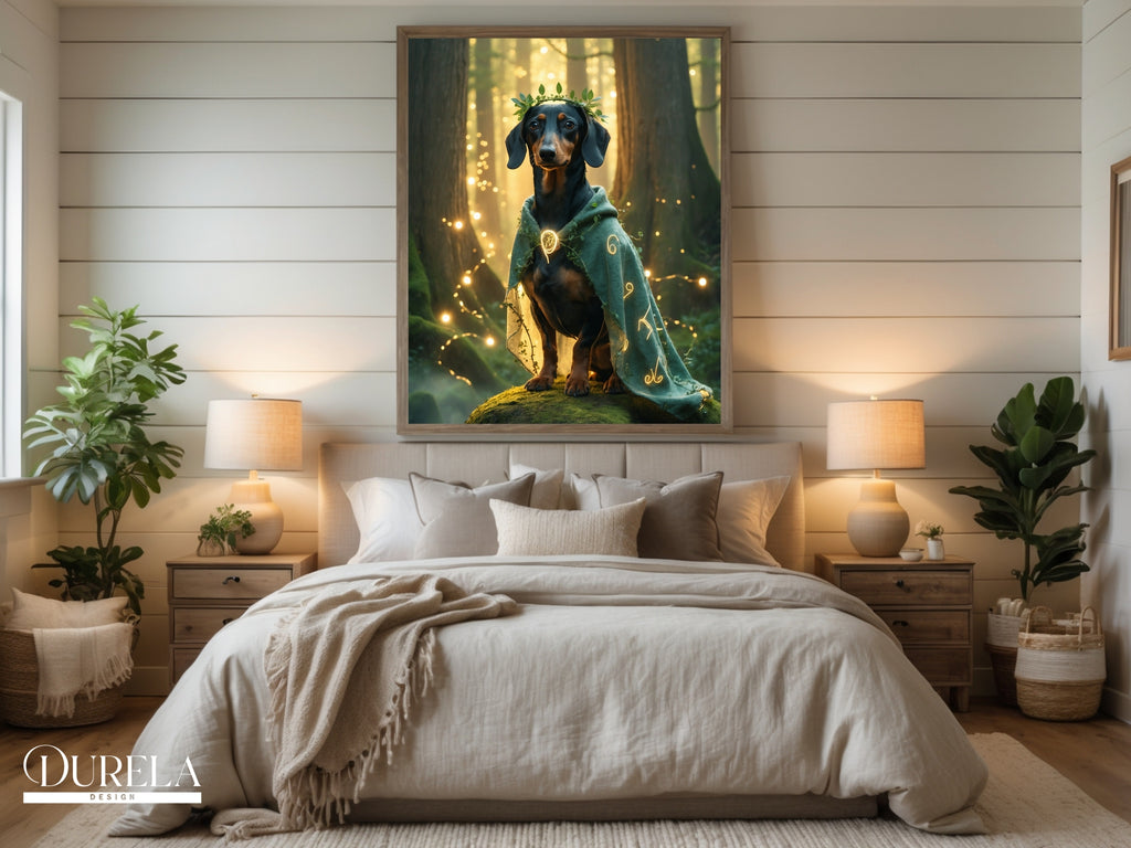 Dachshund Forest Guardian Fantasy Wall Art