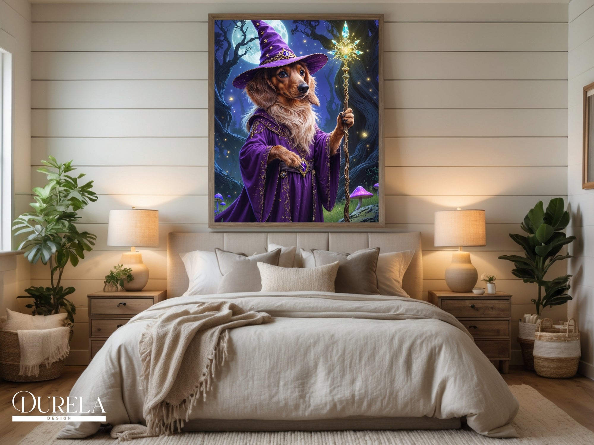 Dachshund Wizard Fantasy Wall Art (digital file)