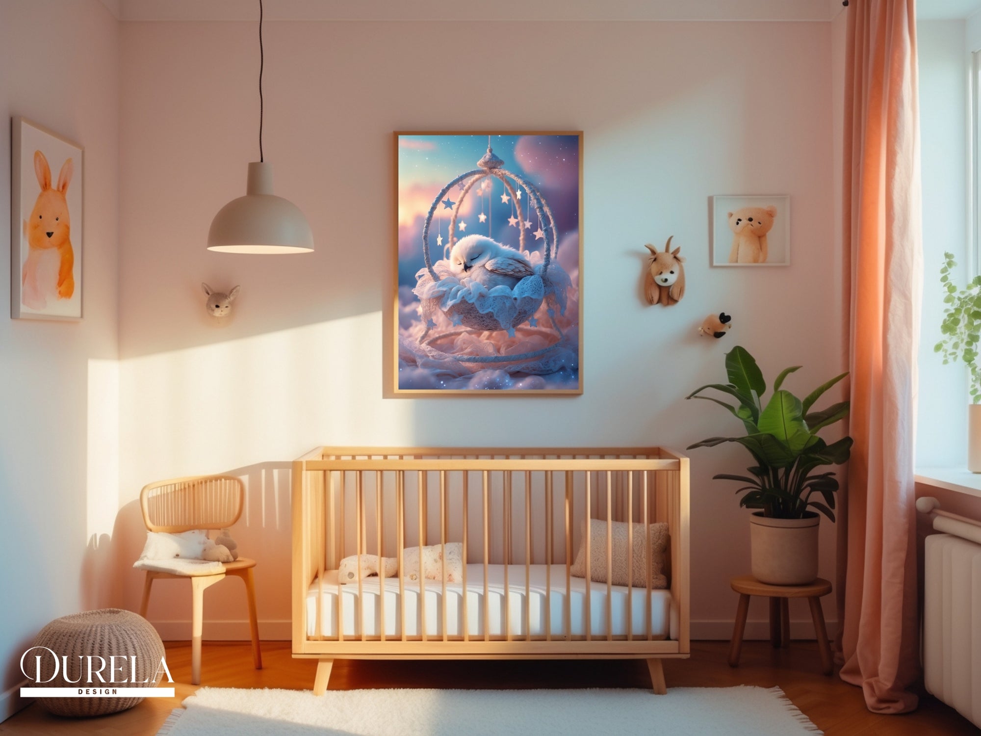 Sleeping Baby Owl Wall Art (digital file)