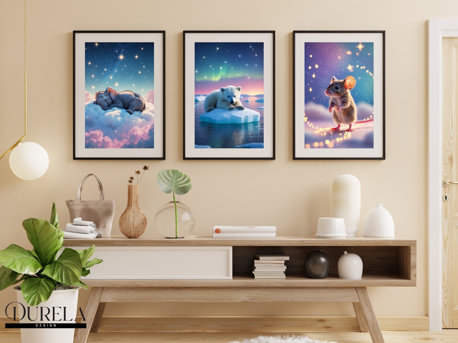 Sleepy Polar Bear Nursery Wall Art