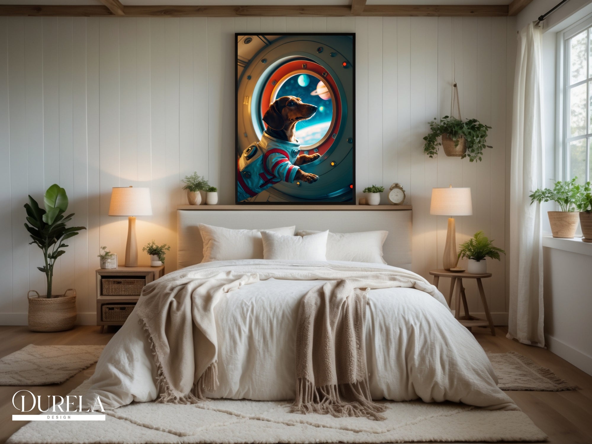 Dachshund Astronaut Fantasy Wall Art