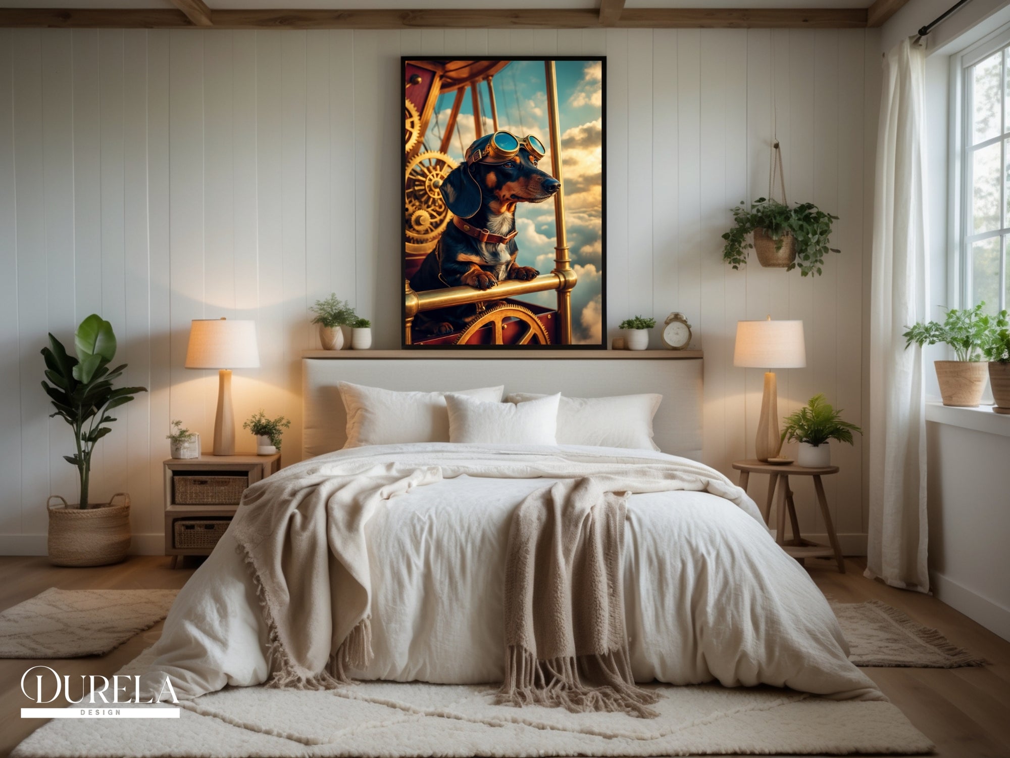 Dachshund Steampunk Pilot Fantasy Wall Art (digital file)