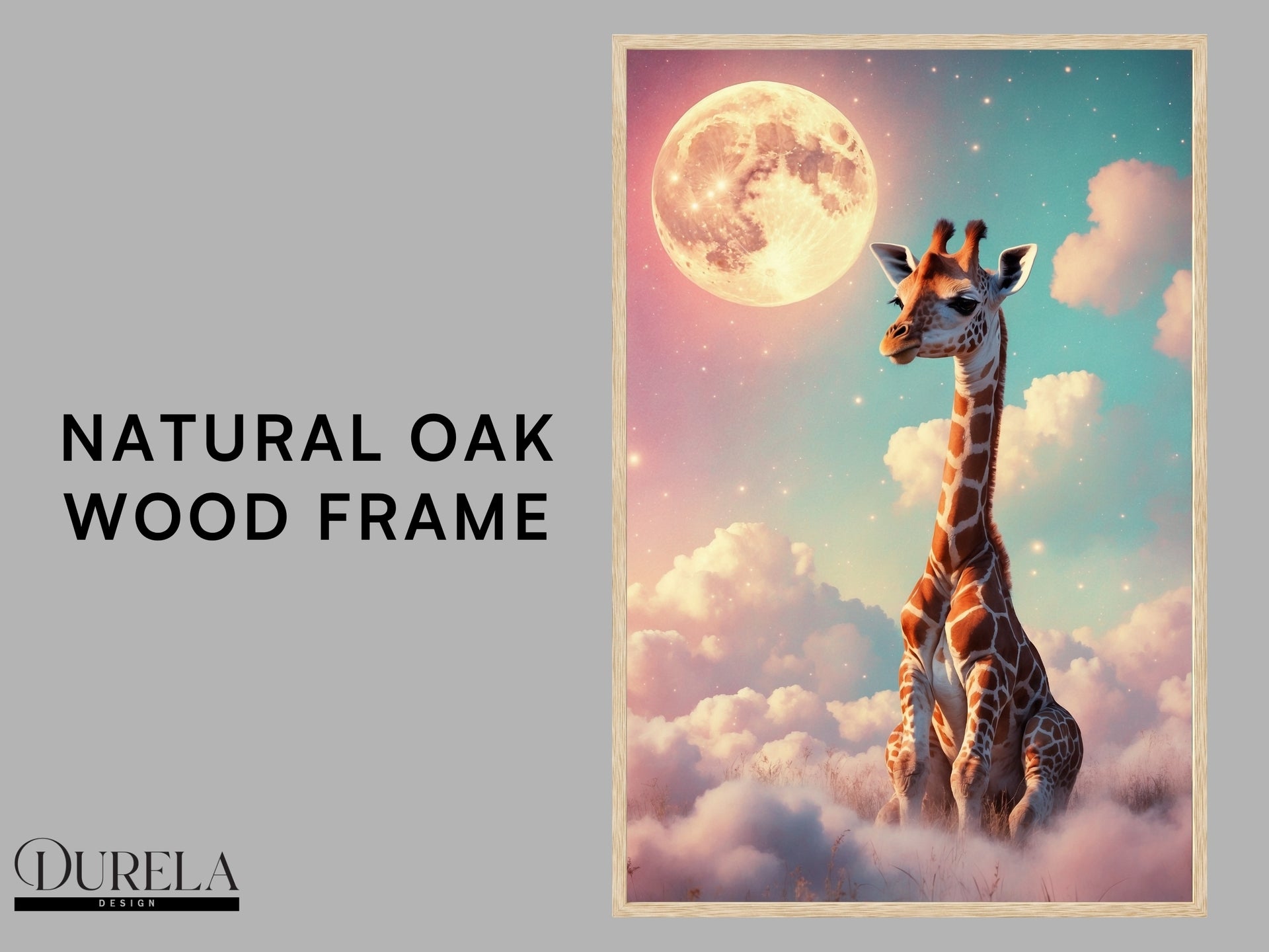 Moonlight Giraffe Nursery Wall Art