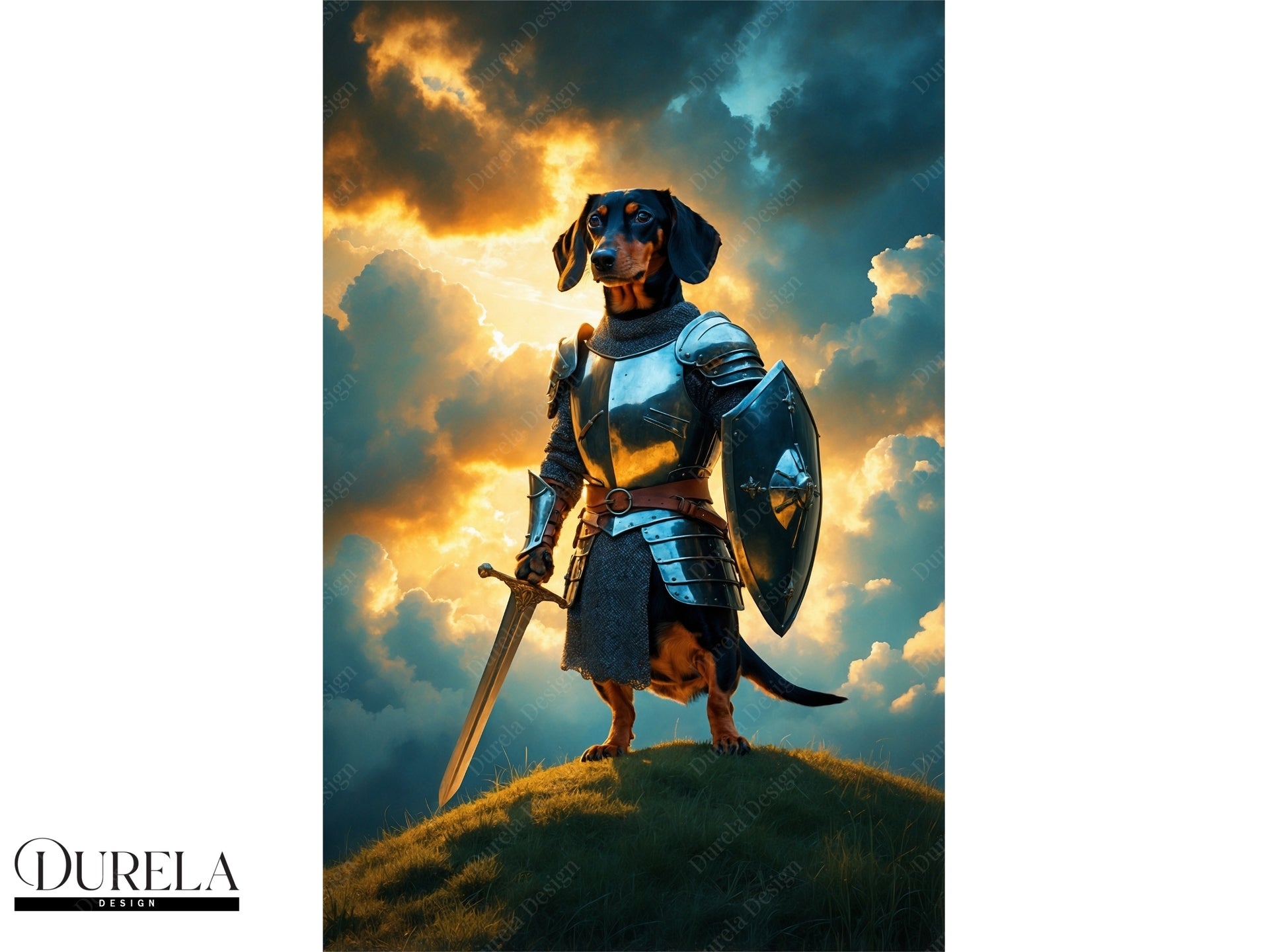 Dachshund Warrior Fantasy Wall Art