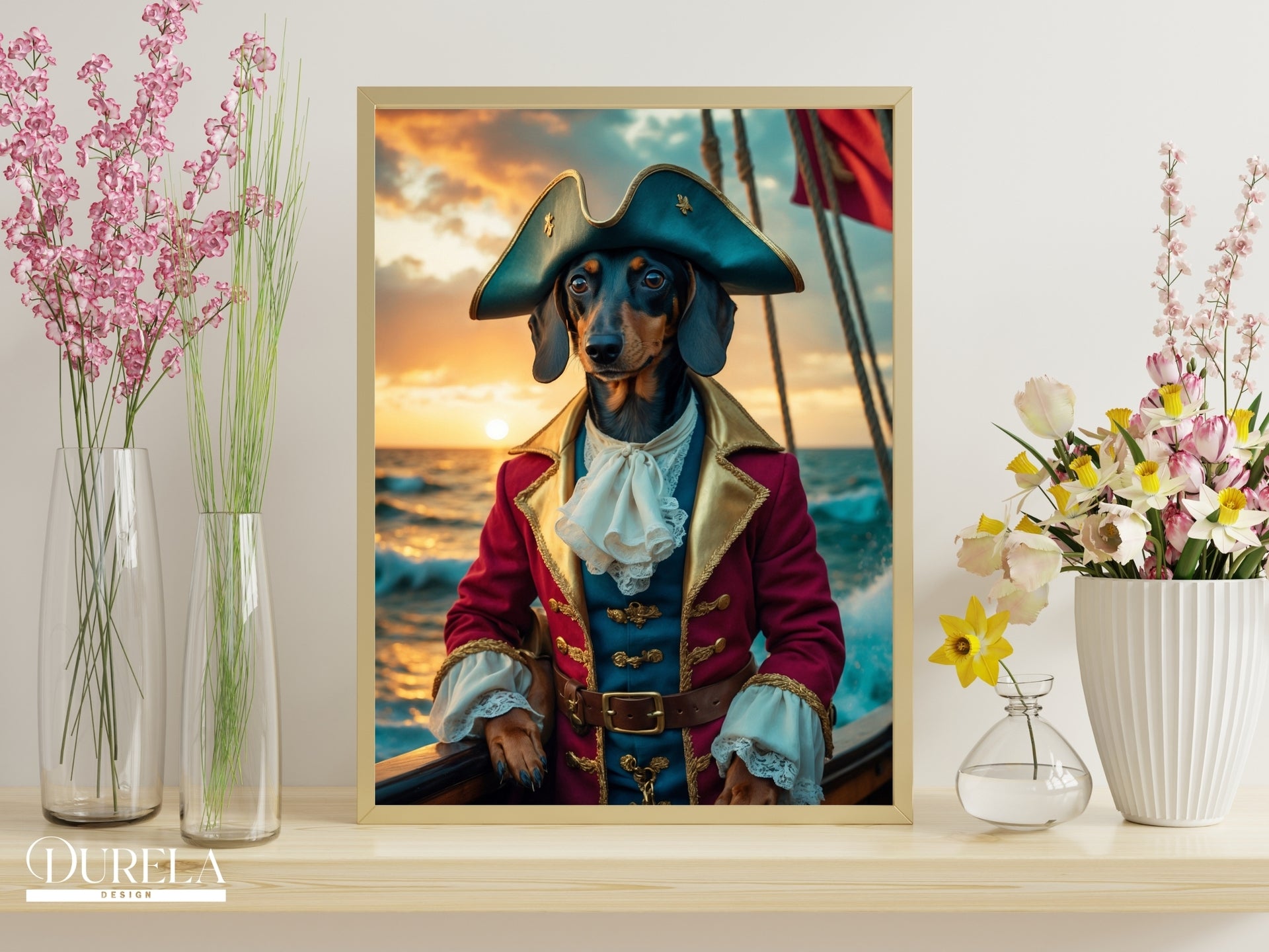 Dachshund Pirate Fantasy Wall Art