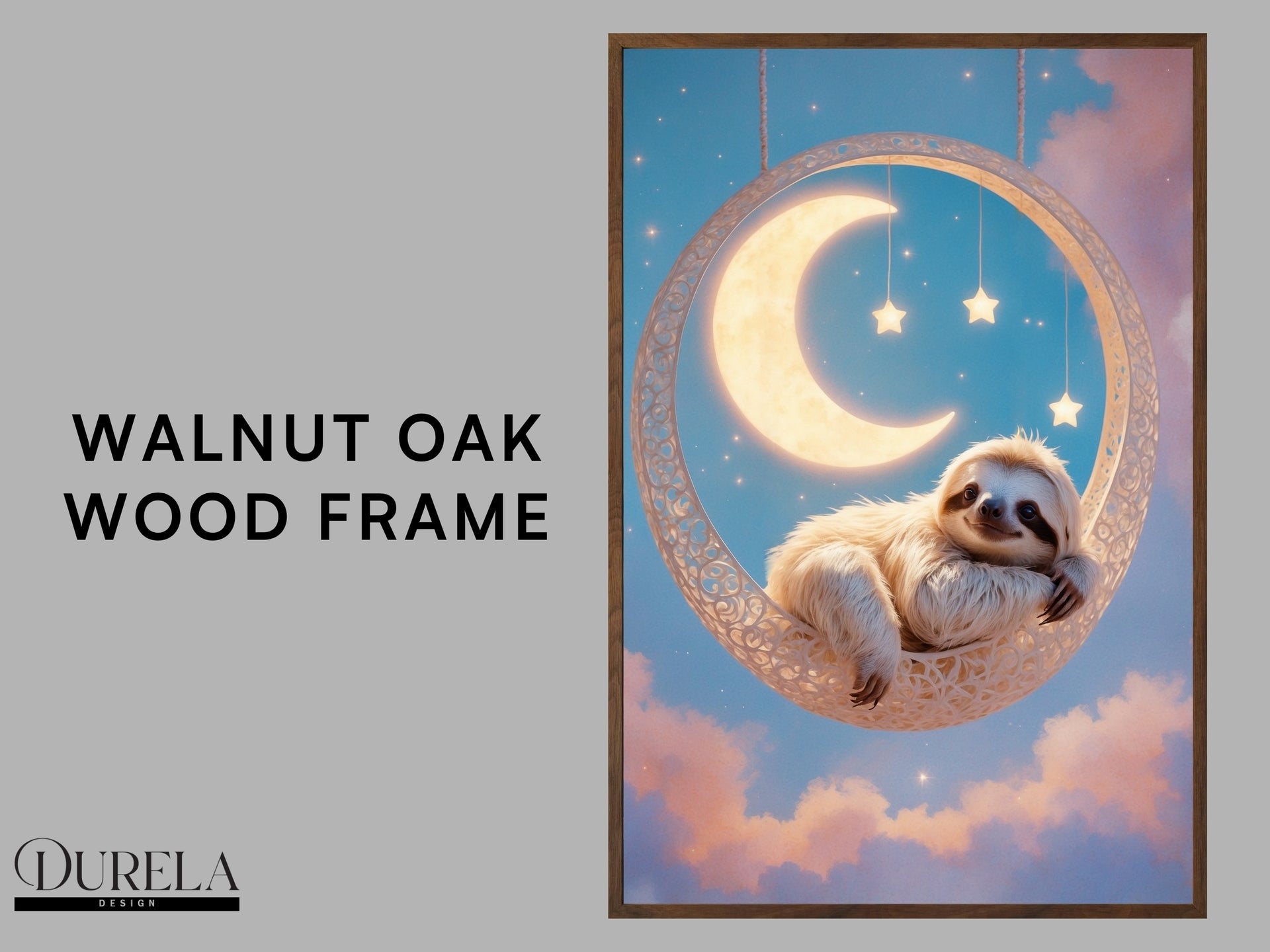 Moonlight Hanging Sloth Wall Art