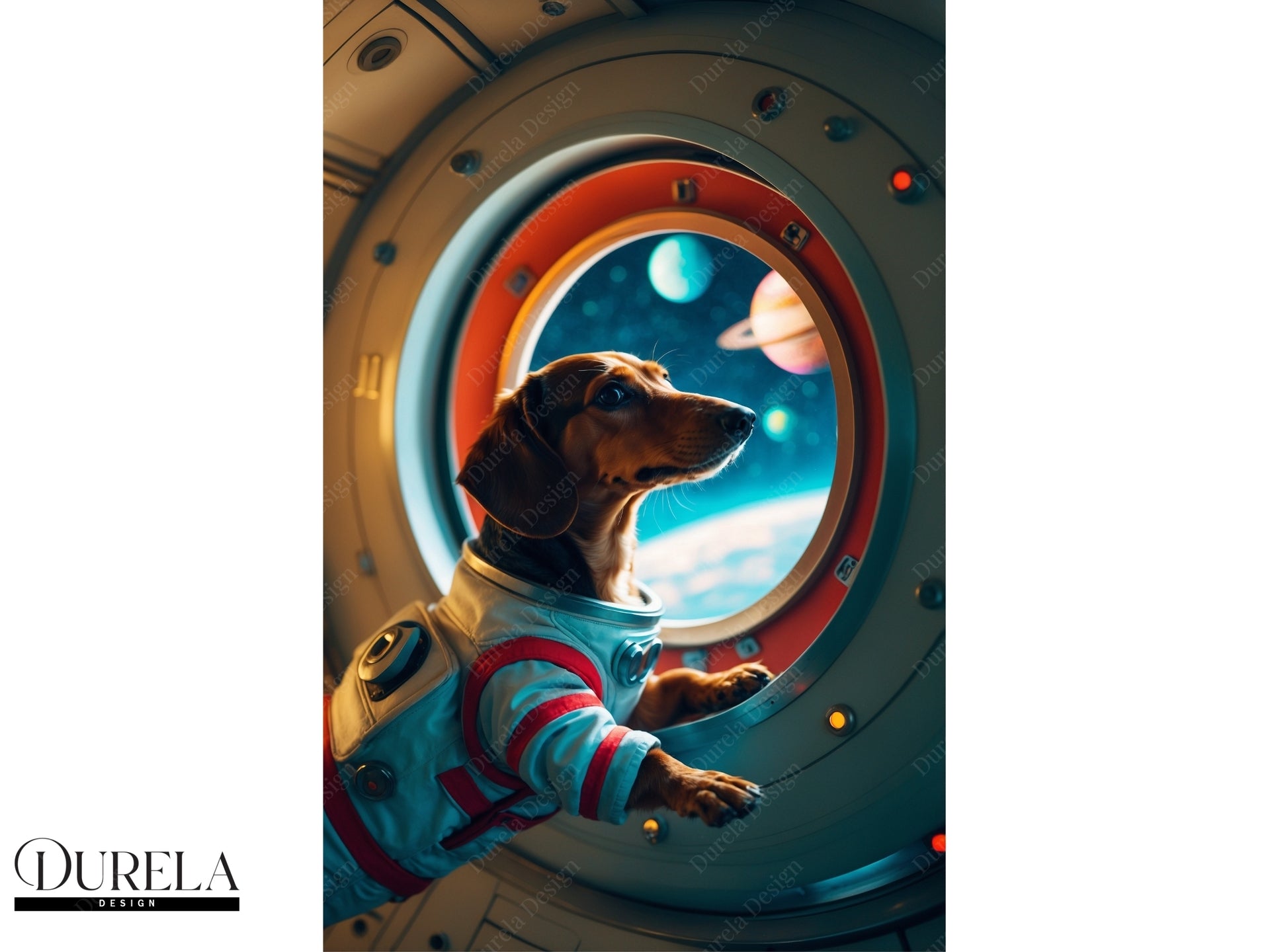 Dachshund Steampunk Pilot Fantasy Wall Art