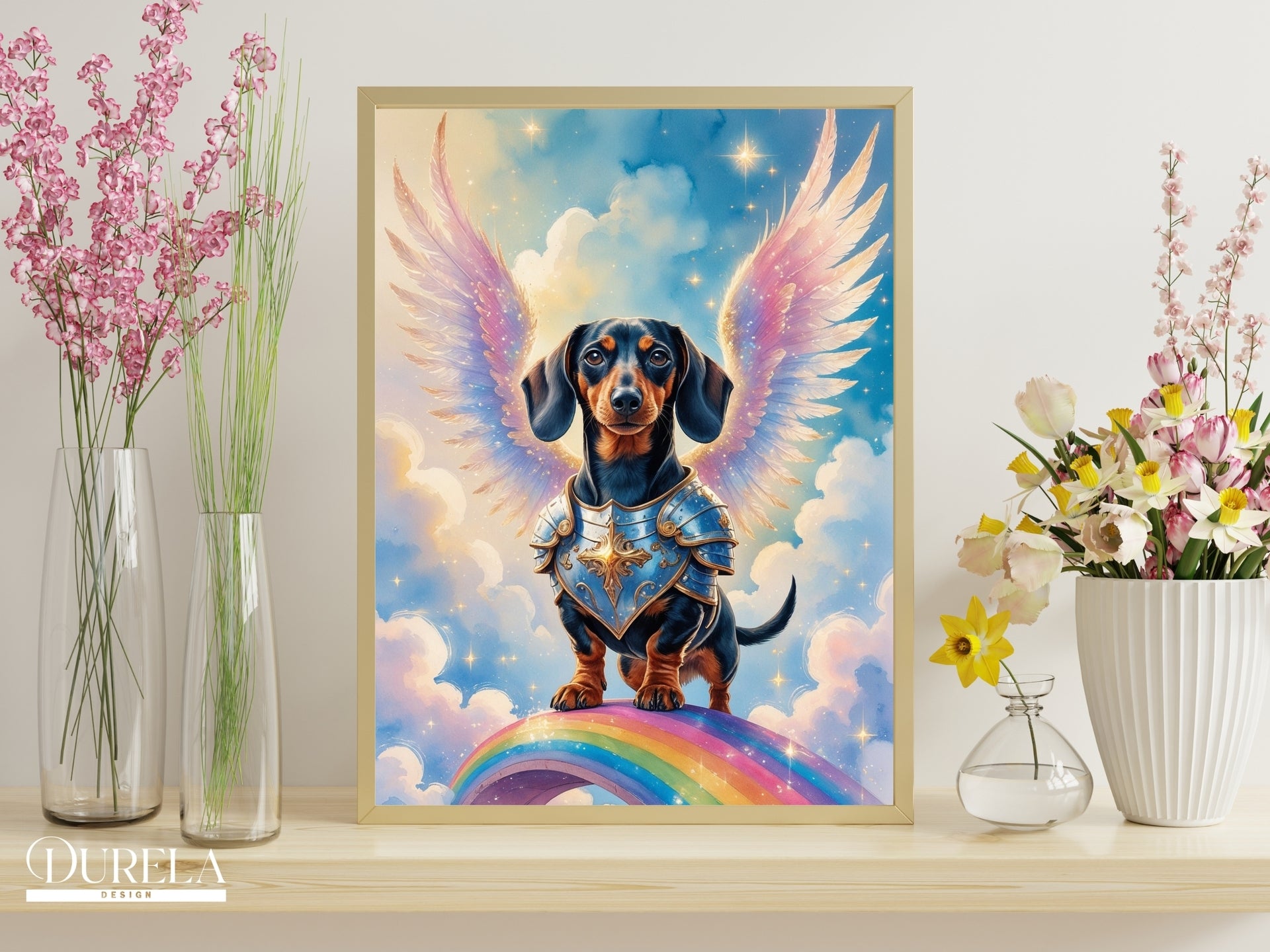 Dachshund Angel Fantasy Wall Art
