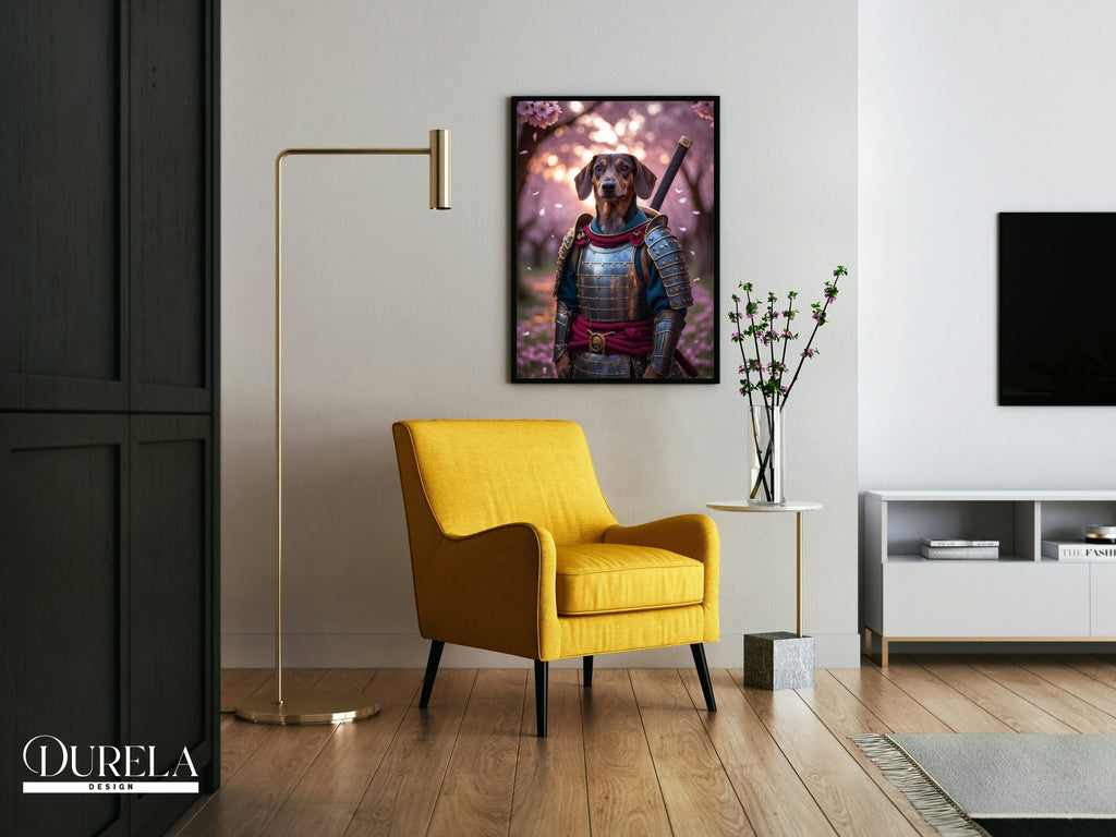 Dachshund Samurai Fantasy Wall Art