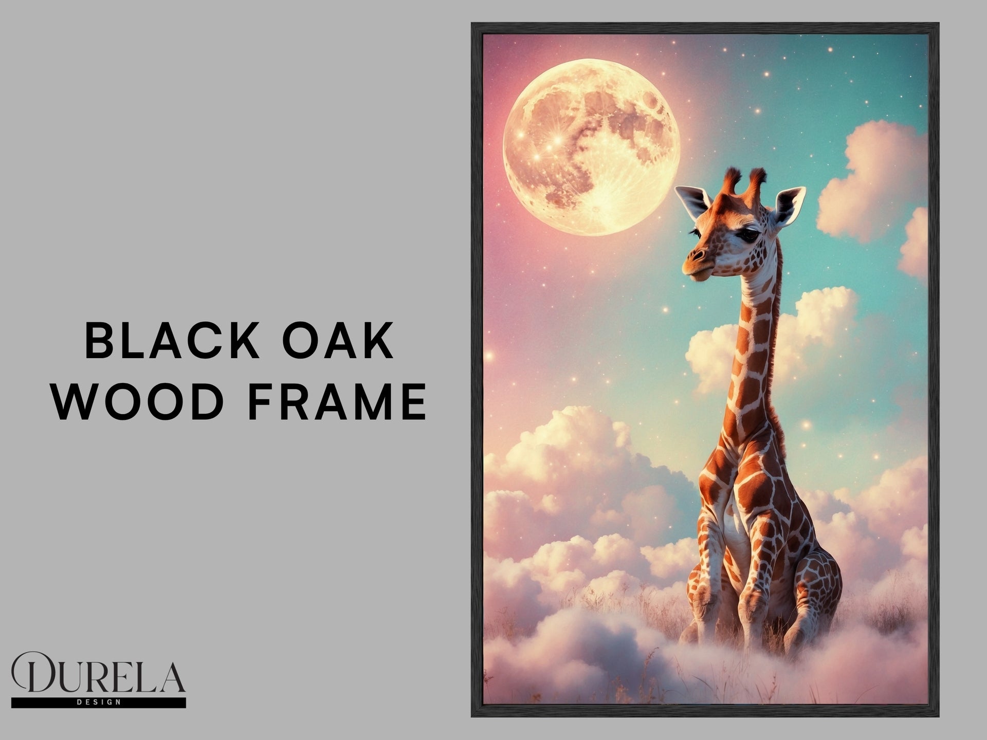 Moonlight Giraffe Nursery Wall Art