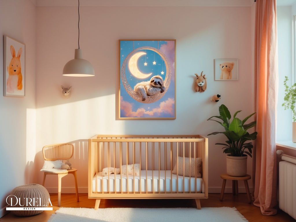 Moonlight Hanging Sloth Wall Art
