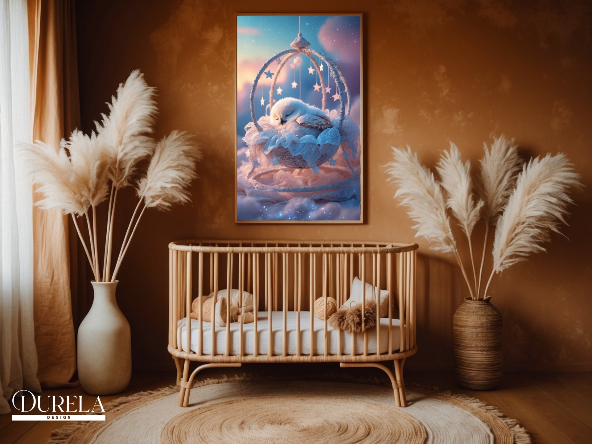 Sleeping Baby Owl Wall Art