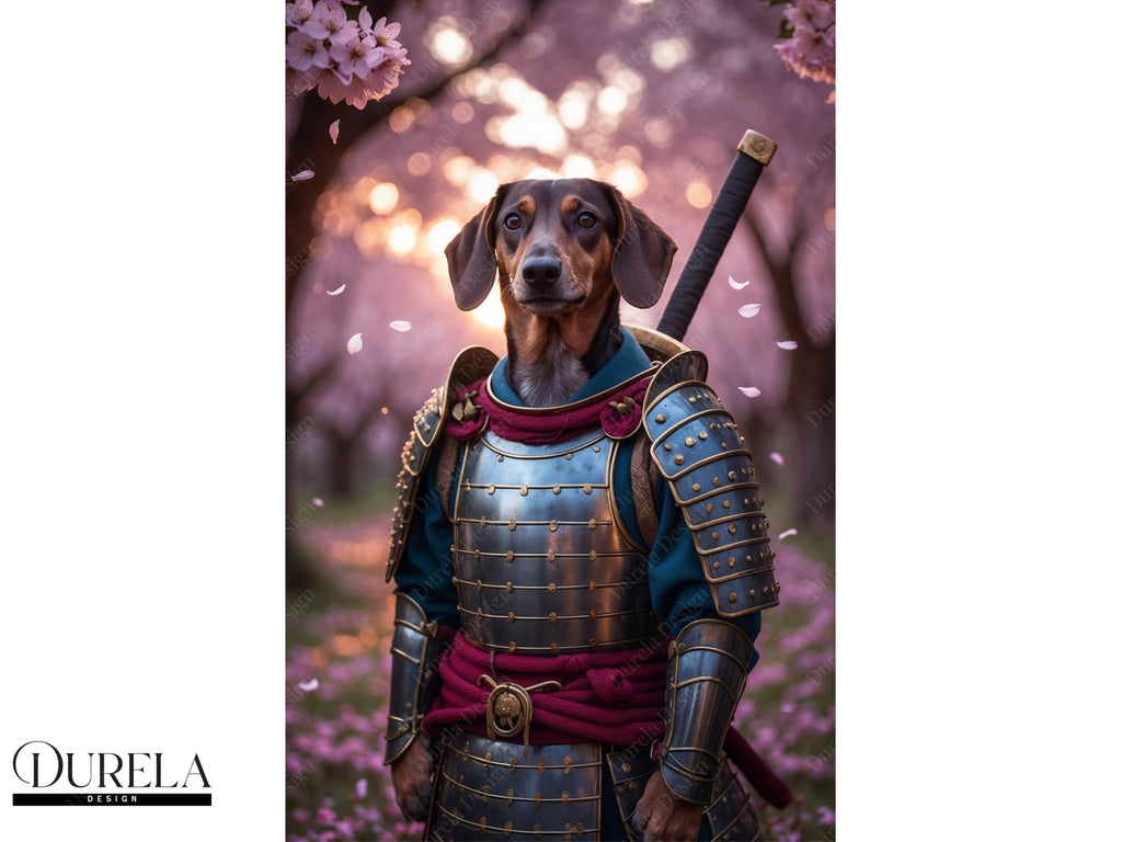 Dachshund Samurai Fantasy Wall Art