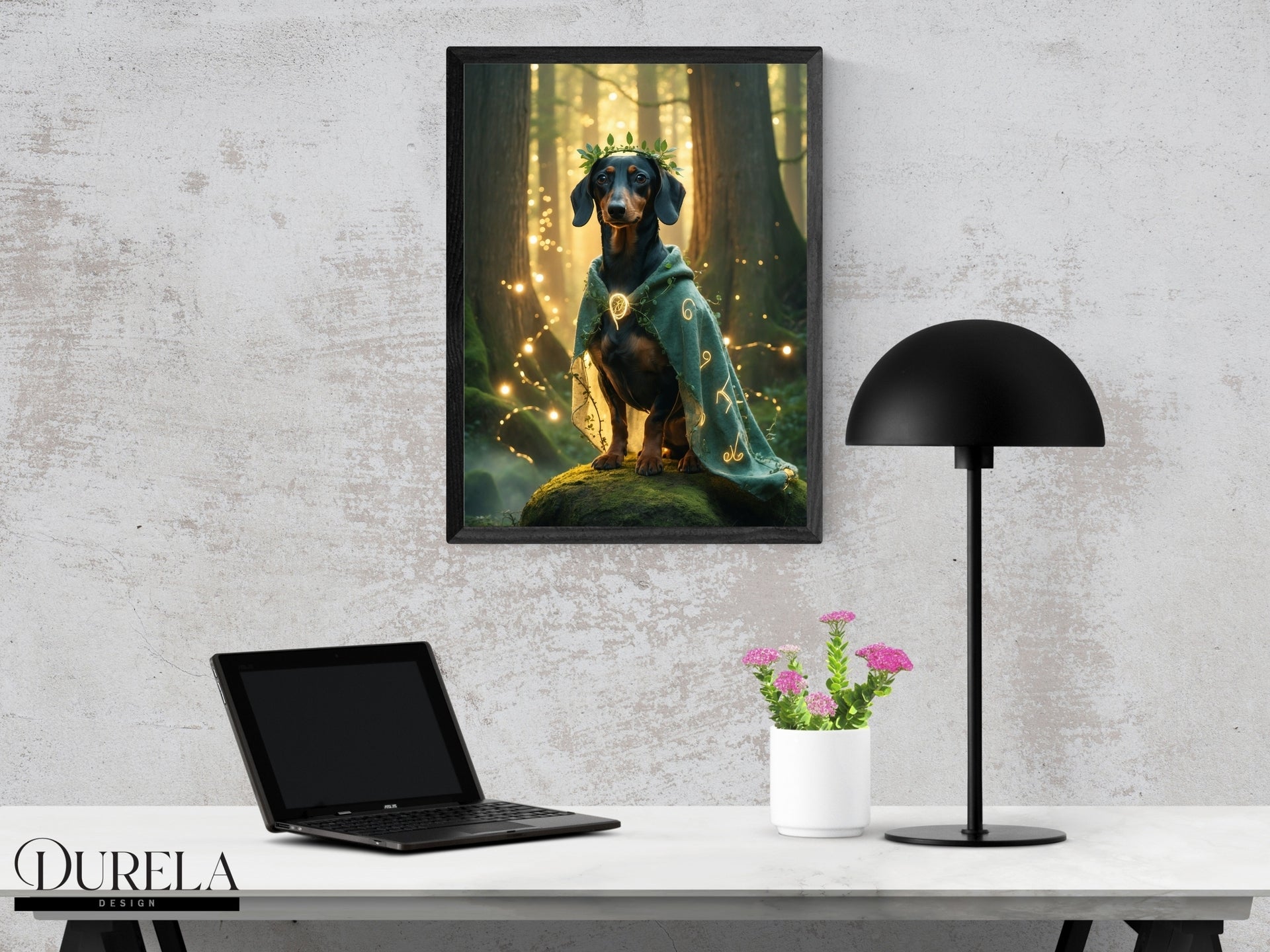 Dachshund Forest Guardian Fantasy Wall Art
