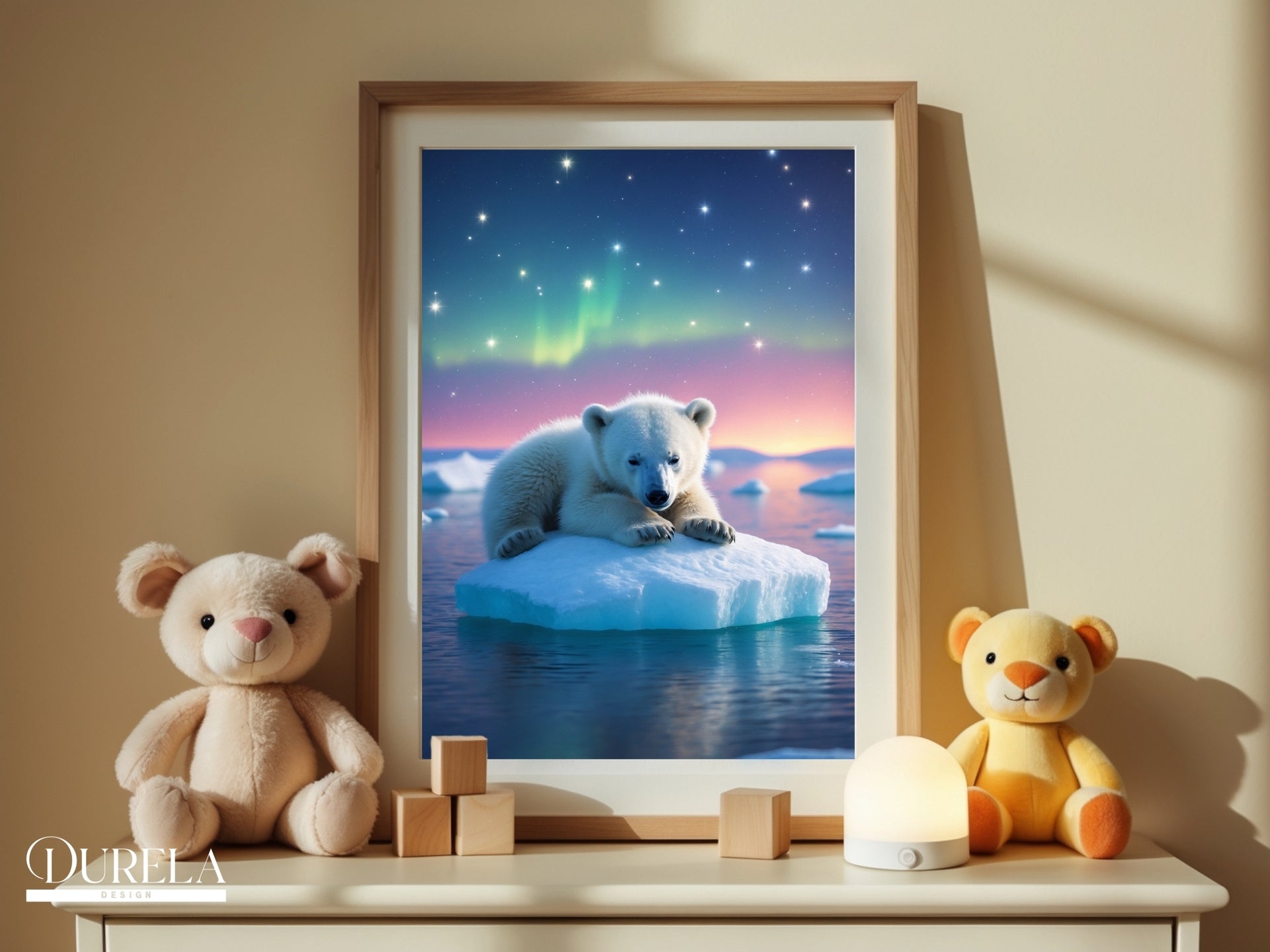 Sleepy Polar Bear Nursery Wall Art