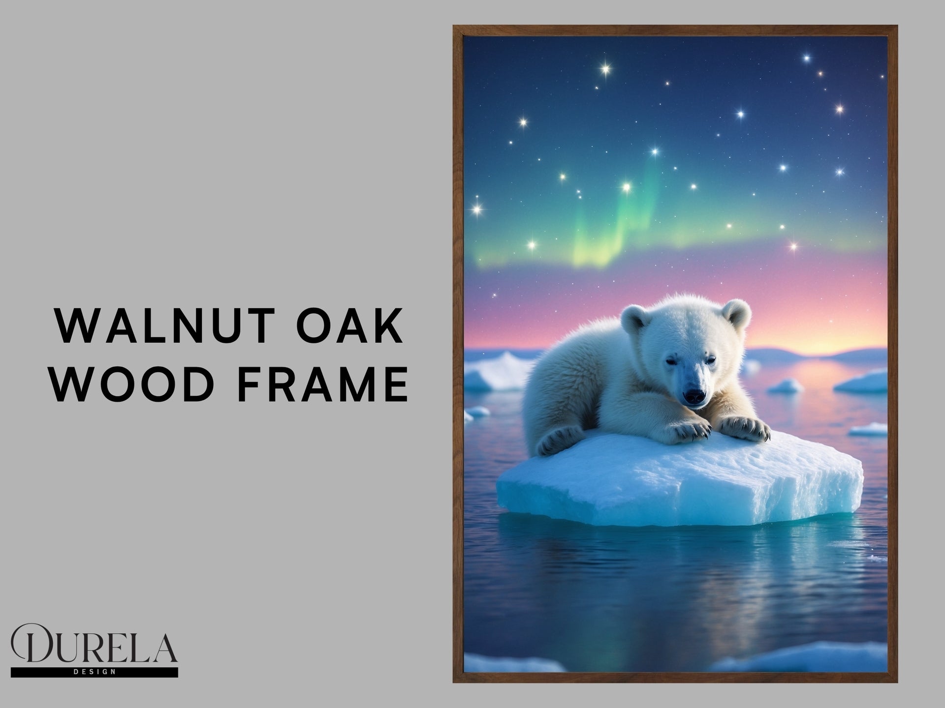 Sleepy Polar Bear Nursery Wall Art