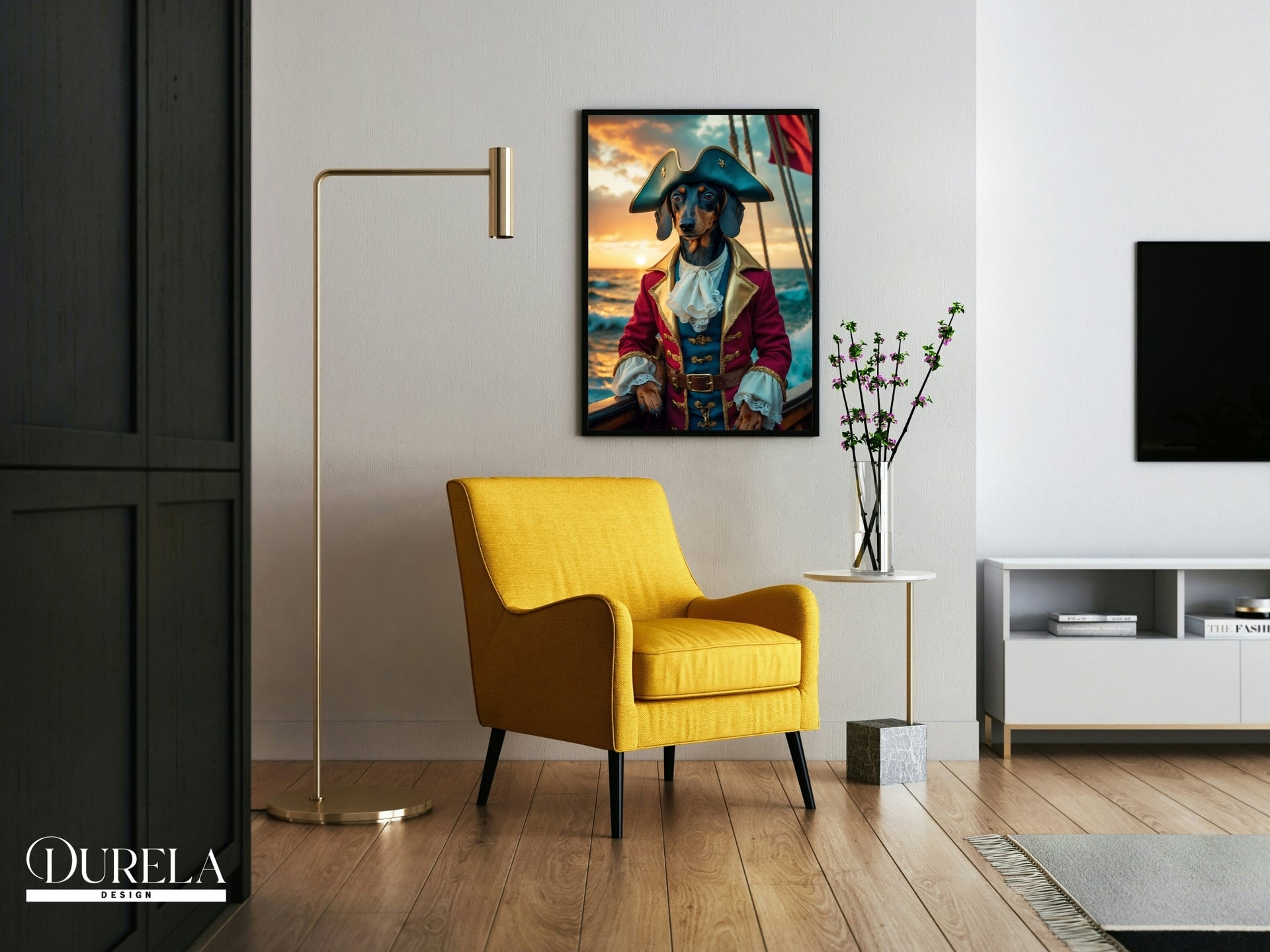 Dachshund Pirate Fantasy Wall Art