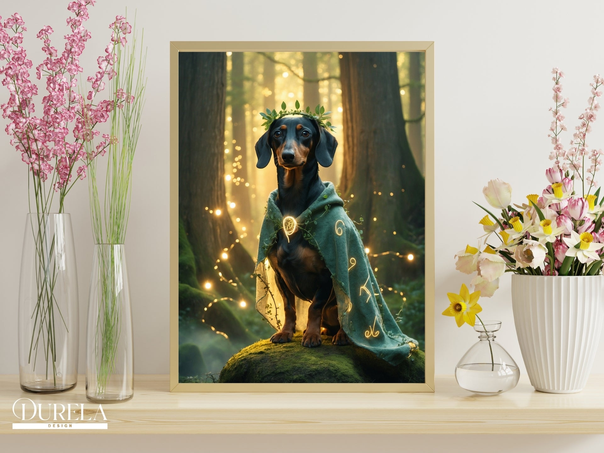 Dachshund Forest Guardian Fantasy Wall Art