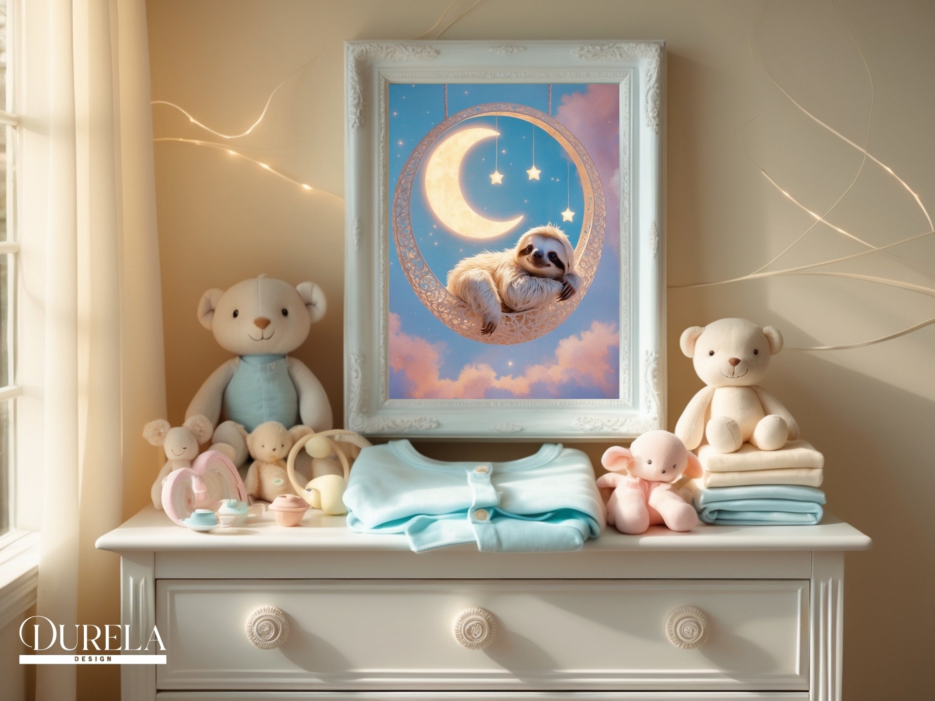 Moonlight Hanging Sloth Wall Art