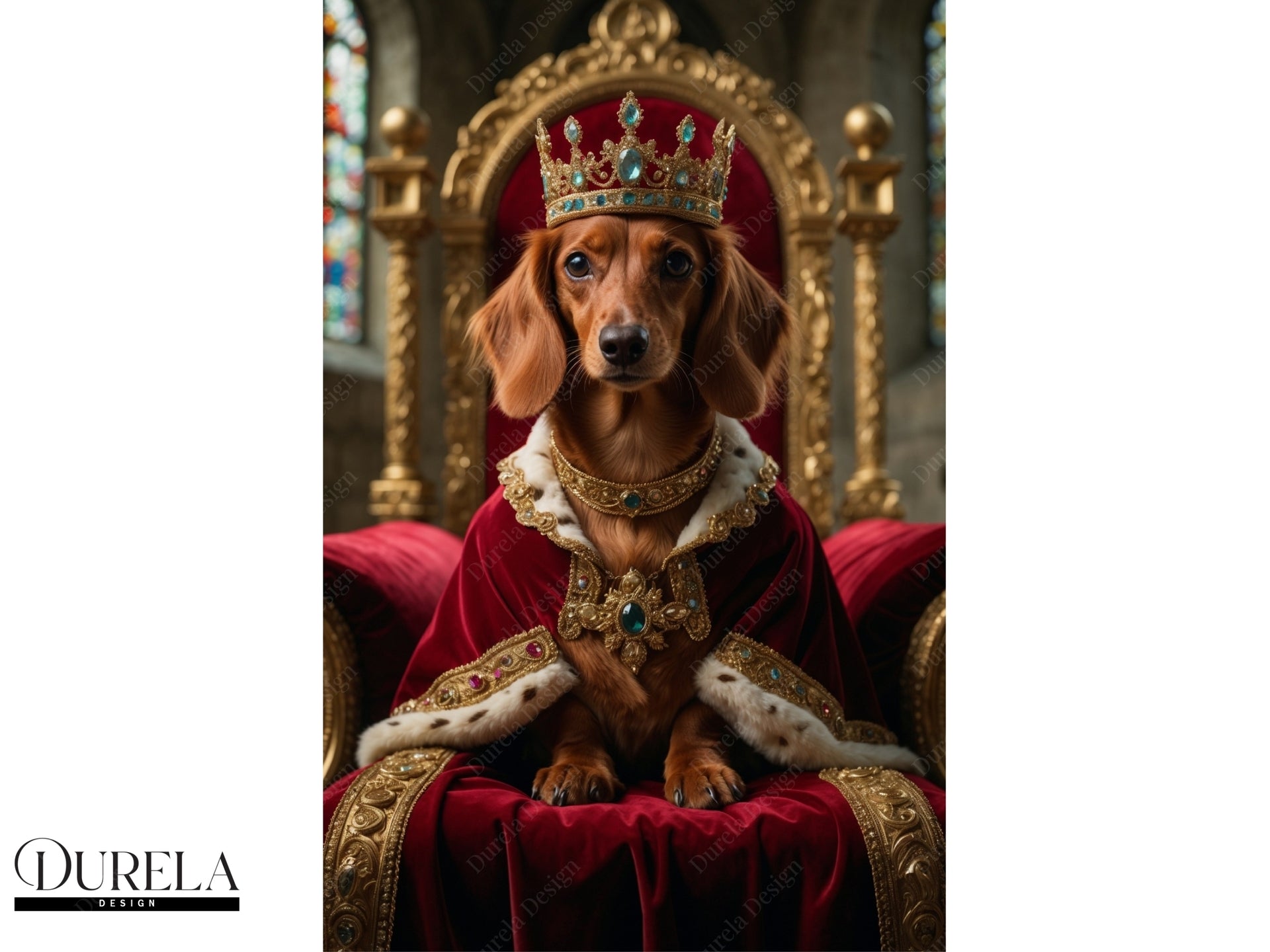 Dachshund King Fantasy Wall Art