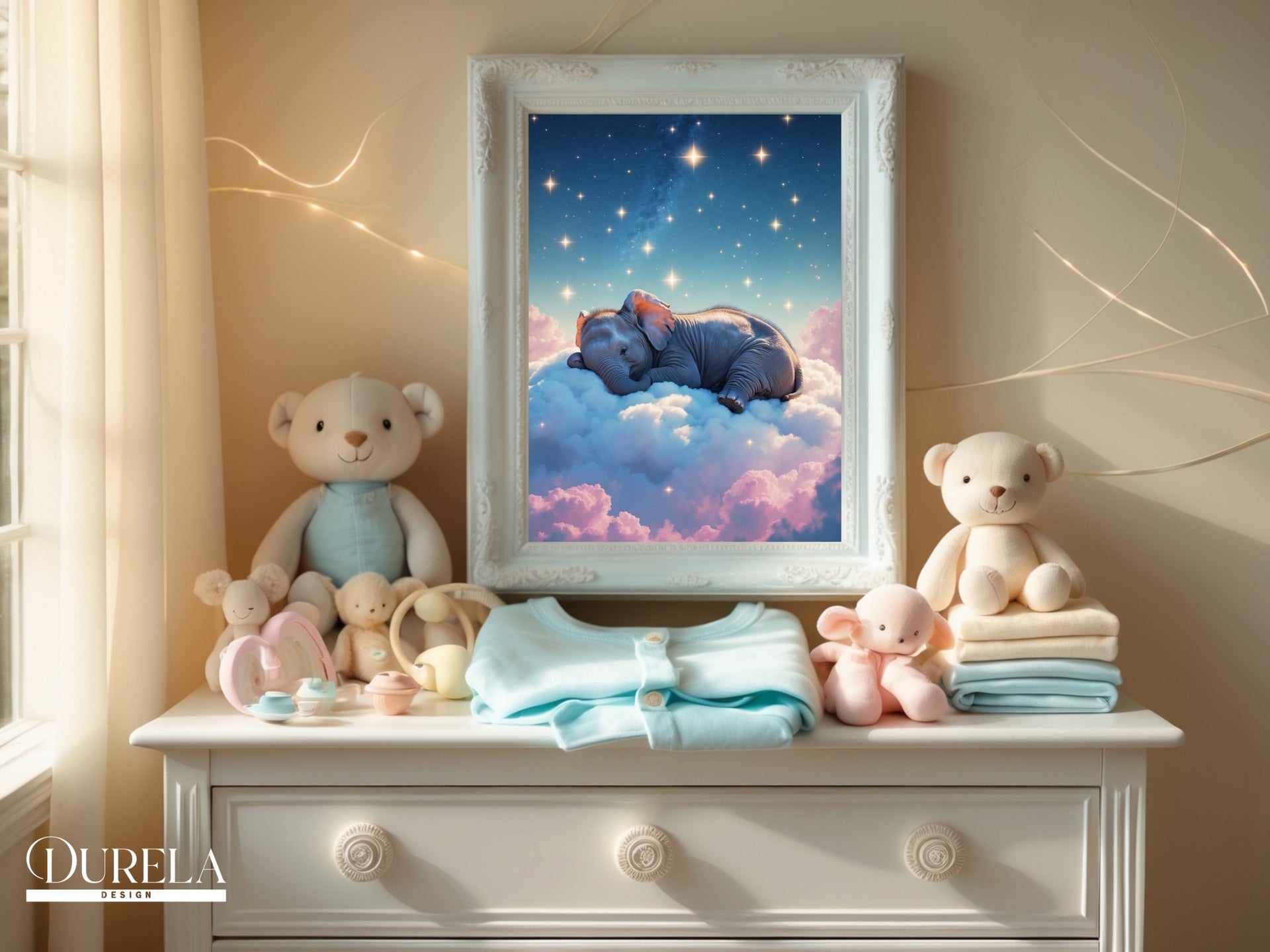 Sleepy Elephant Wall Art
