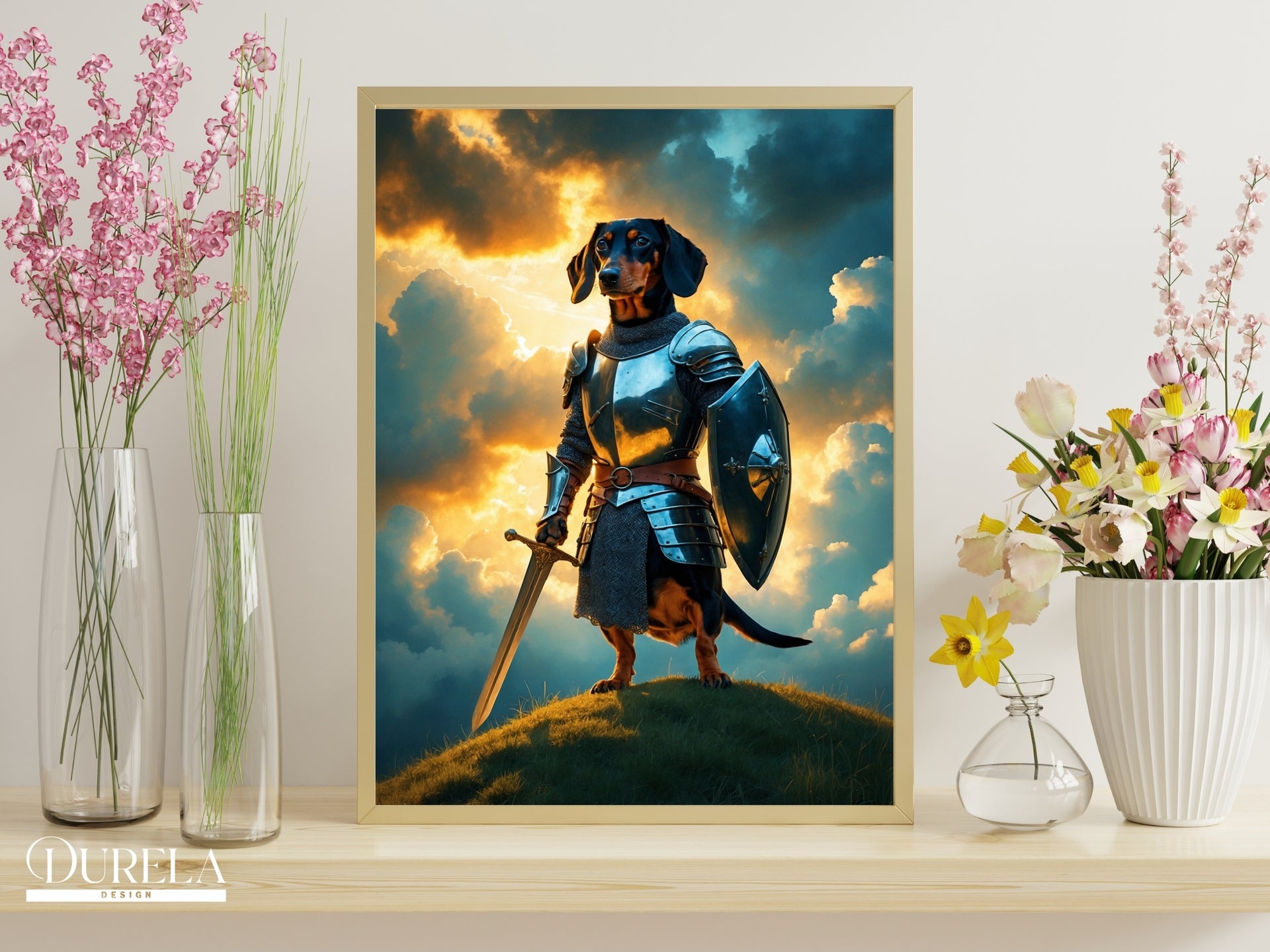 Dachshund Warrior Fantasy Wall Art