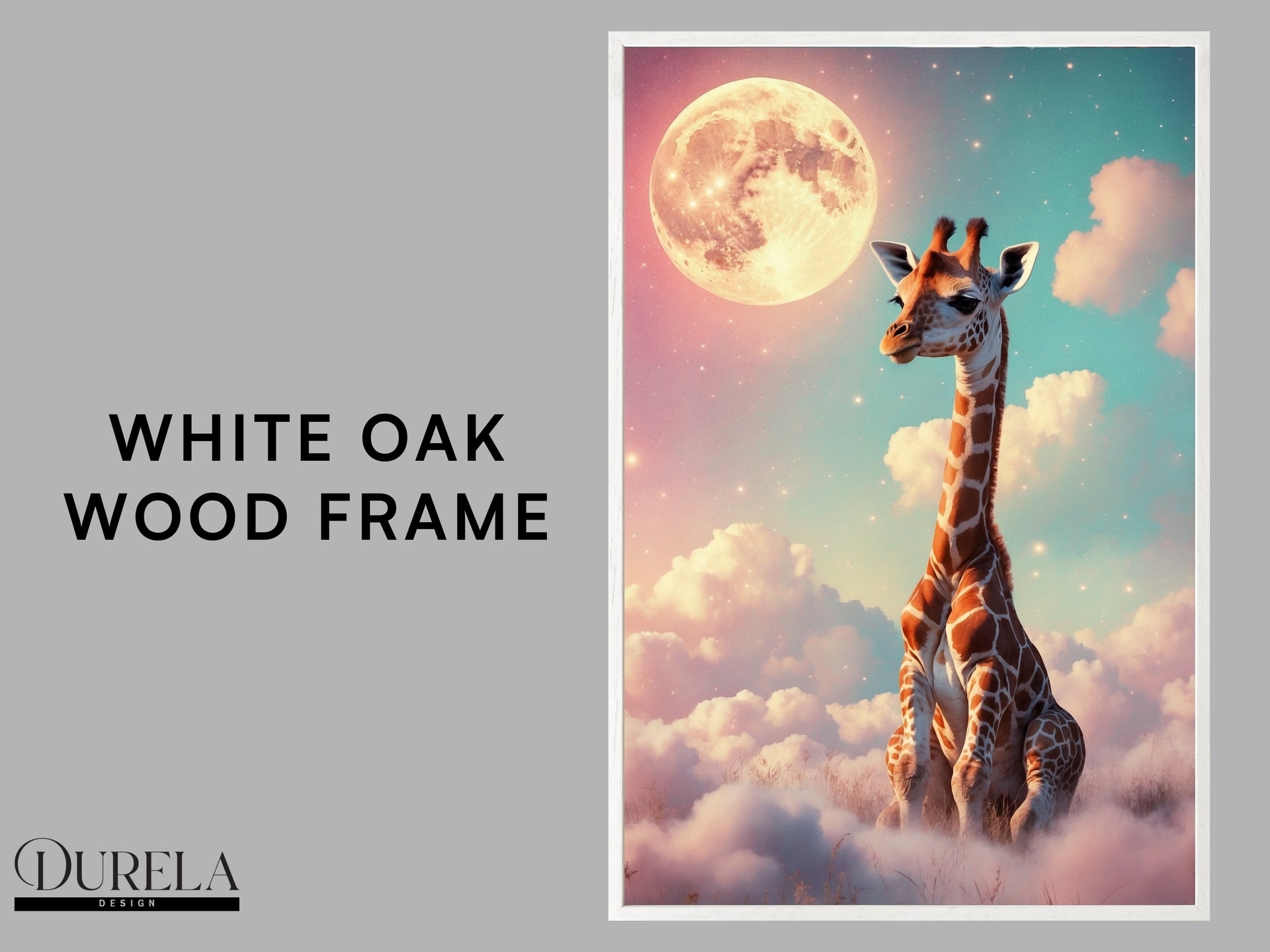 Moonlight Giraffe Nursery Wall Art