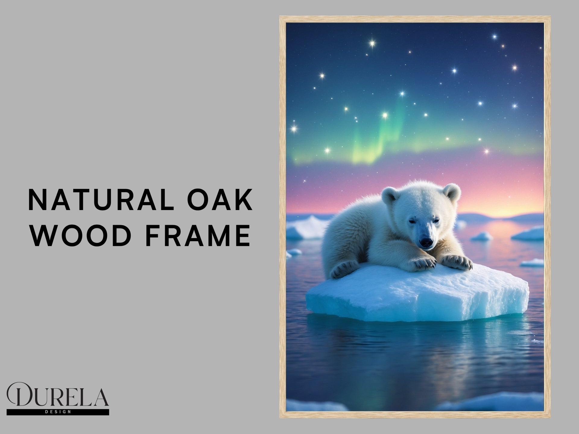 Sleepy Polar Bear Nursery Wall Art