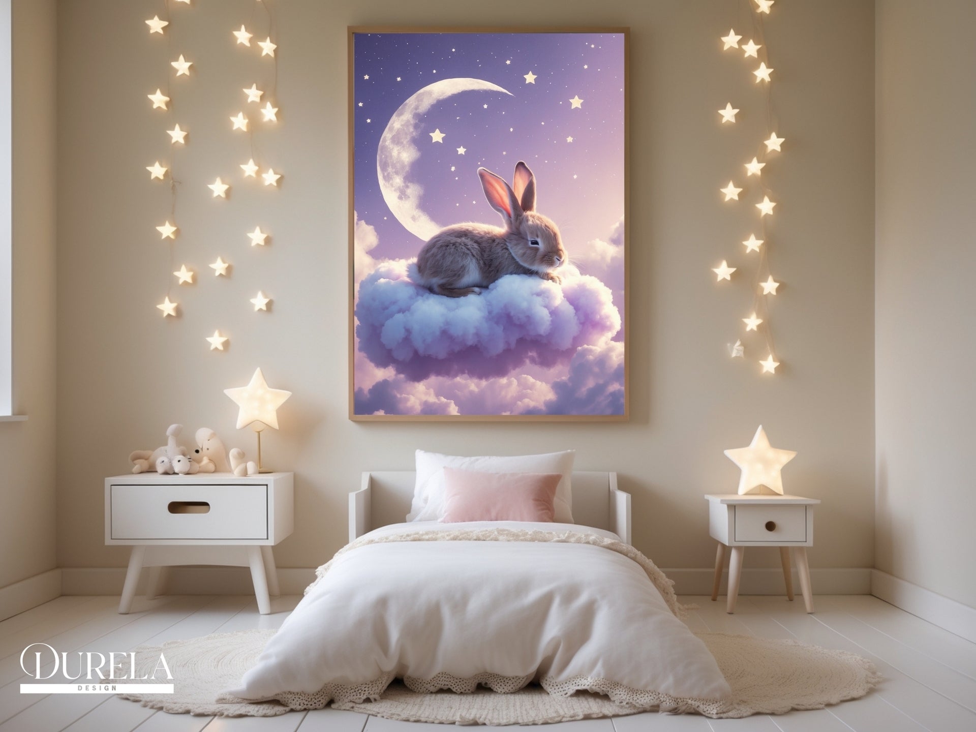 Sleepy Bunny Nursery Wall Art