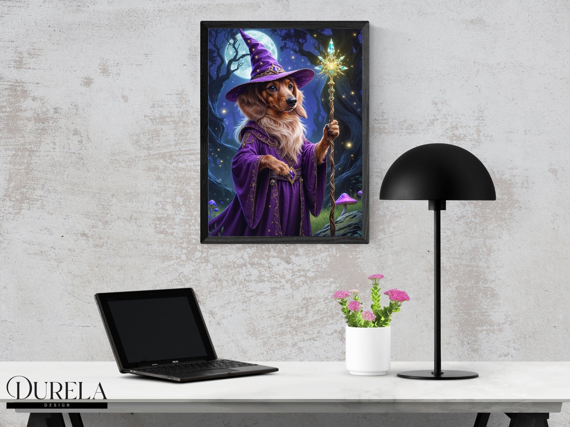 Dachshund Wizard Fantasy Wall Art